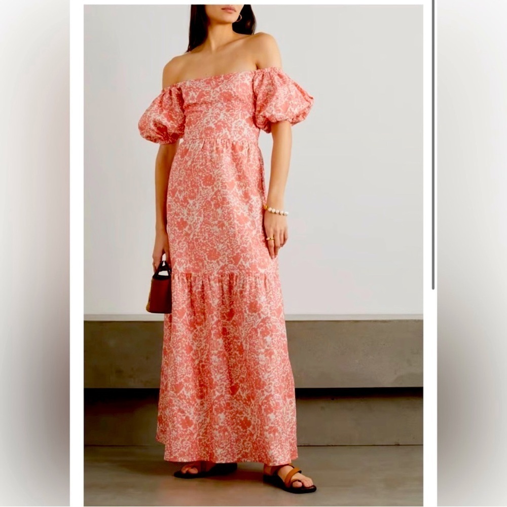 Peony Elegant Floral Cotton Dress Wedding Guest Ready
